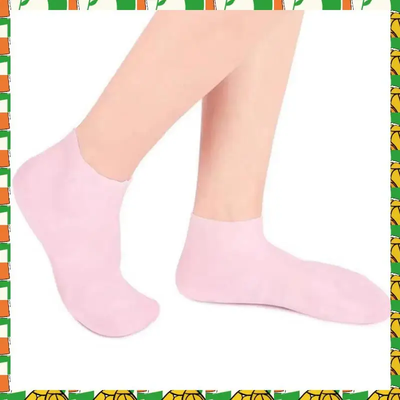 4 Pairs Full Foot Moisturizing Anti-Cracking Silicone Socks, Foot Protectors To Prevent Heel Dryness, Beach Socks,White Durable