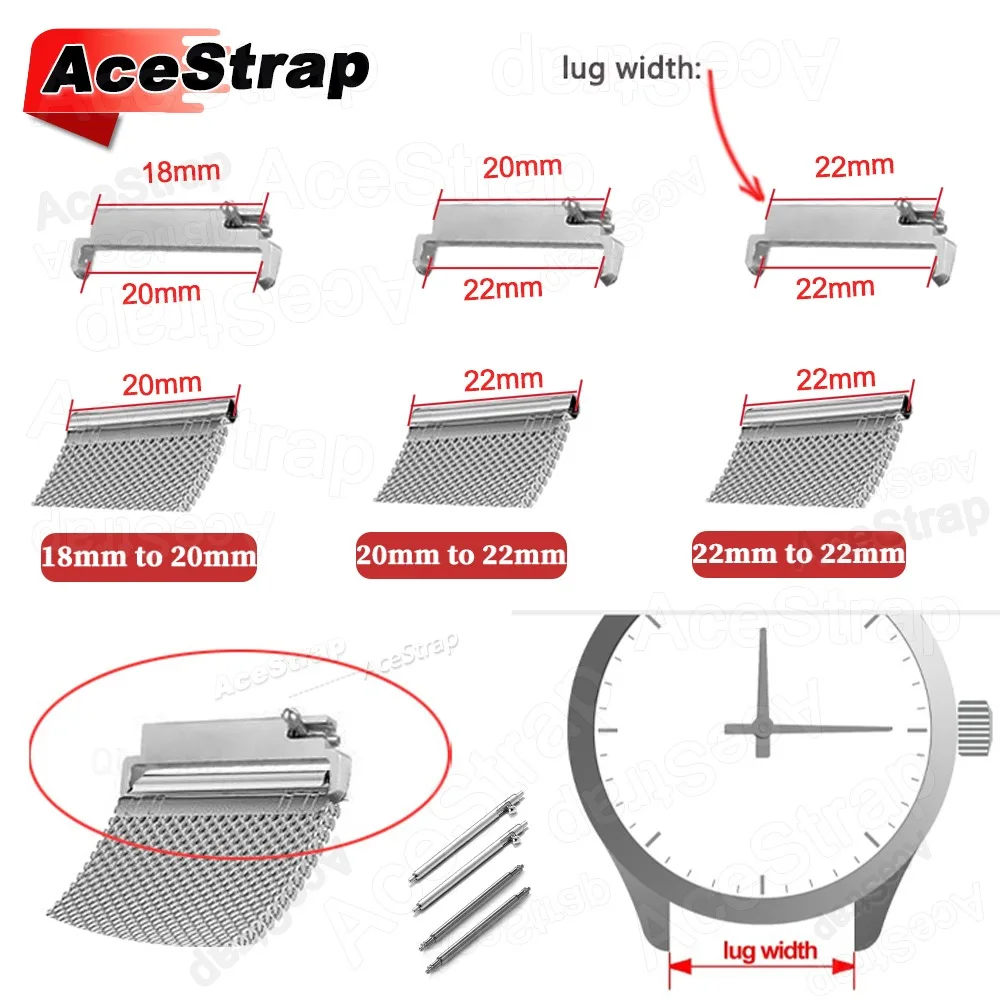 Elegant Stainless Steel Quick Release Watch Band Connectors - 2 Pack