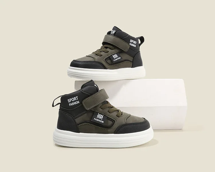 Kinder Frühling Herbst Junge Bord Schuhe Leichte Weiche Sohle Baby Schuh Casual Schuhe High Top Sneakers Mädchen Farbe Blockieren Listen – Detail 10