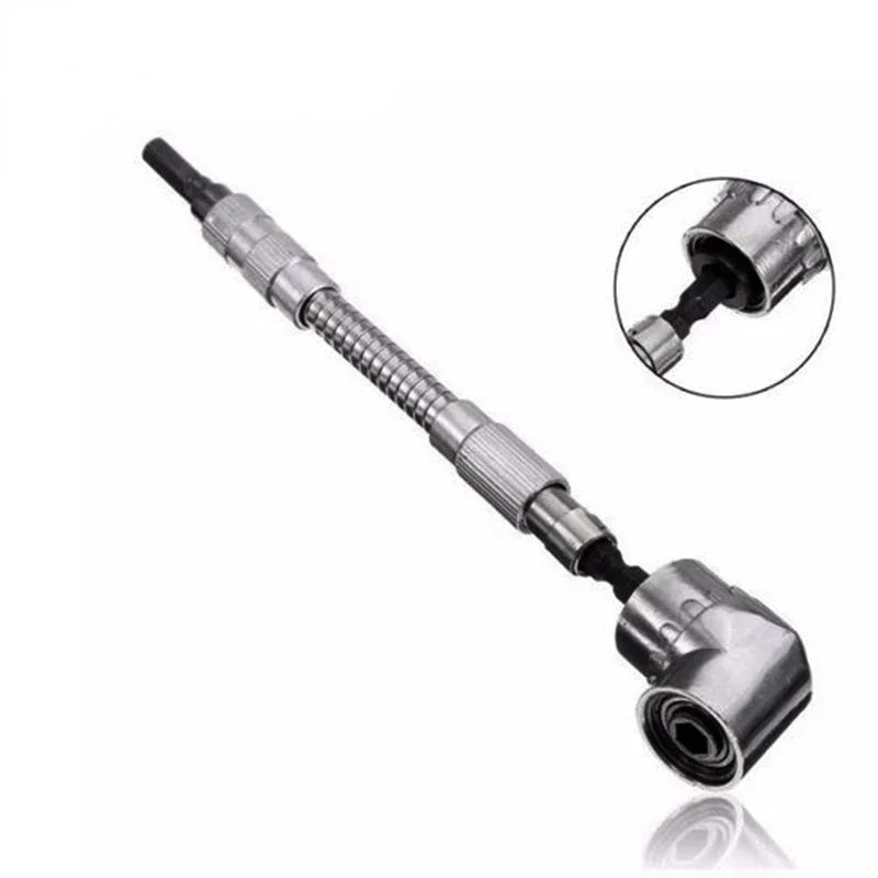 

1/4" 105 Degree Angle Socket Holder Adapter Bits Drill Hex Bit Flexible Shaft 150mm Bit Angle Screw Driver for Wood Drilling