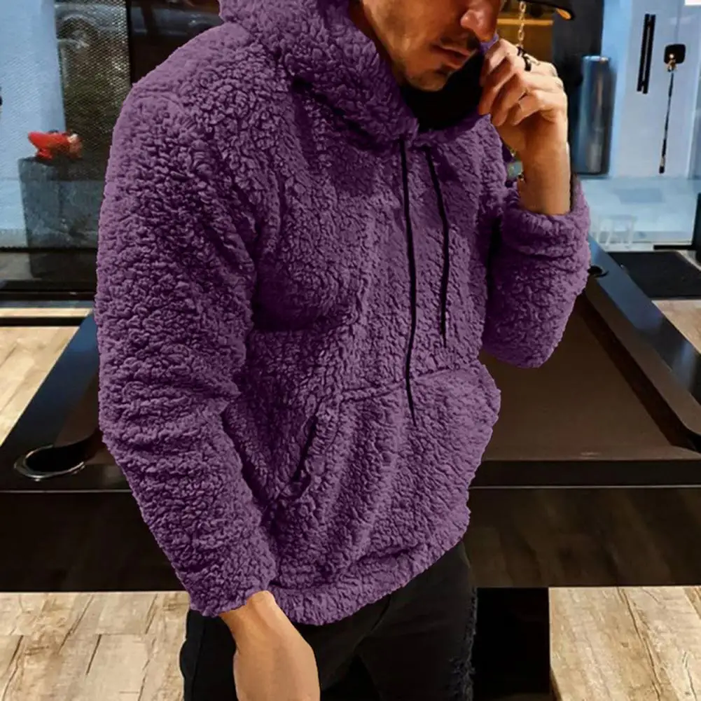 

Модная мужская зимняя Толстовка с длинным рукавом, тепловая мягкая однотонная мужская толстовка с Кулиской