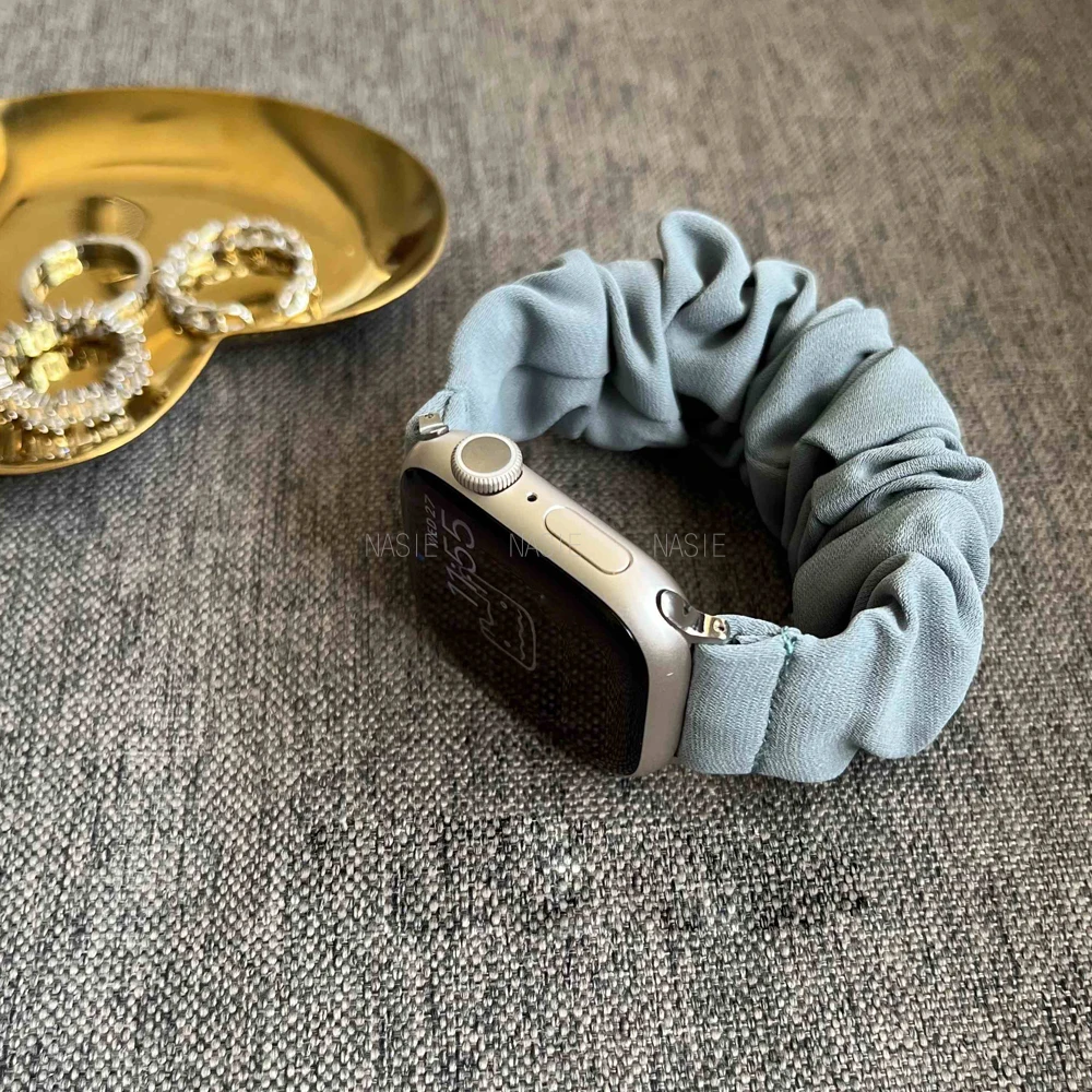 Elastic Scrunchie Strap Bracelet for Fitness Trackers - Women's Fashion Band