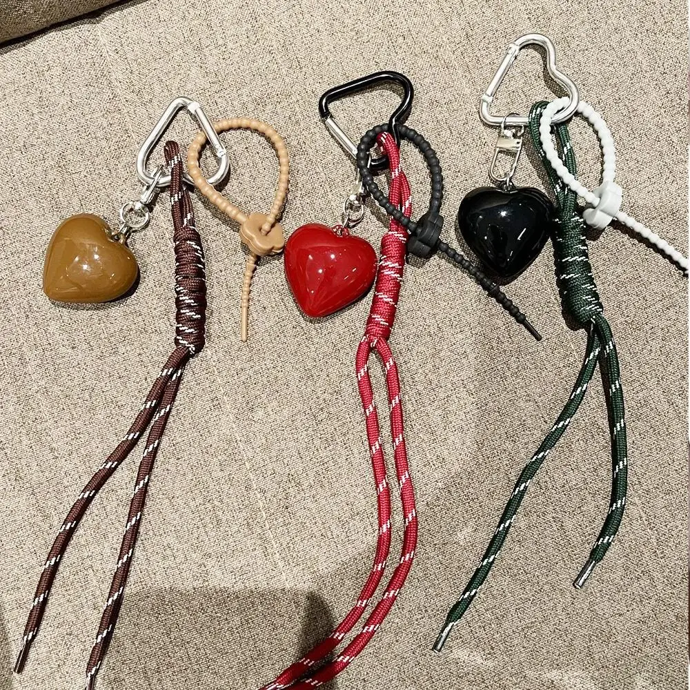 MIU Style Angola Red Heart Braided Rope Keychain Pendant Personalized Bag Pendant Accessories guitar keychain metal keychain metal keychain hook backpack decoration