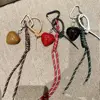 2024 New MIU Style Angola Red Heart Braided Rope Keychain Pendant Personalized Bag Pendant Accessories 1