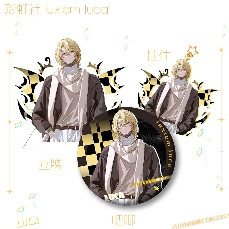 

Vtuber Luca Kaneshiro Anime Peripheral Nijisanji Luxiem Badge Acrylic Stand Keychain Cartoon Desktop Decor Bag Ornament Gift