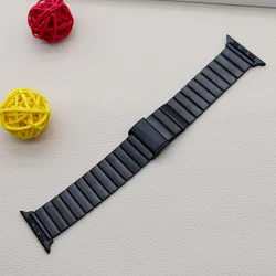 Premium Stainless Steel Watch Strap - Sleek Metal Wristband Bracelet for S10-42MM 38-40-41MM (Black)