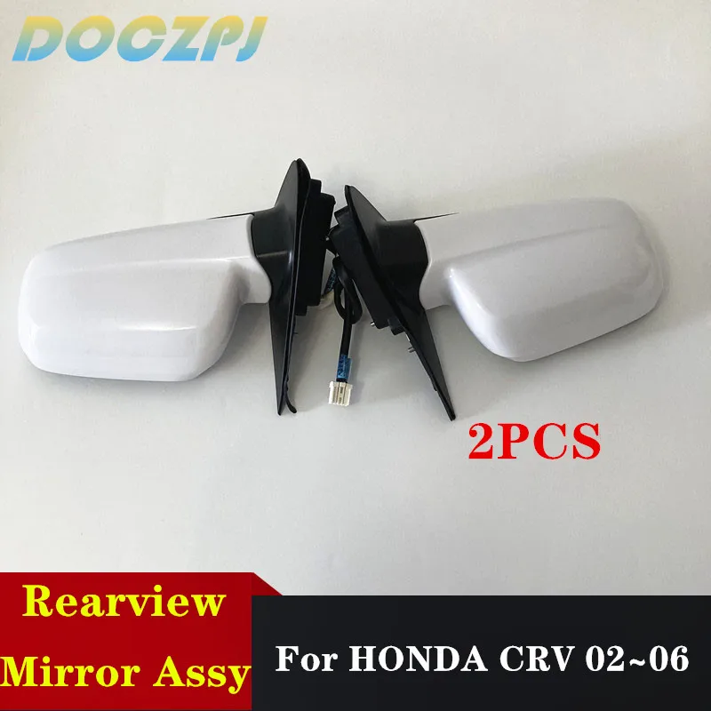 

2PCS Left and Right Car Door Rearview Side Mirror Assy For HONDA CRV 2002 2003 2004 2005 2006 RD5 RD7 Base Color 3PINS/5PINS