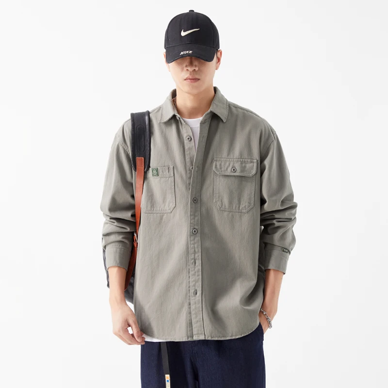 2023 Men's shirts Street Wear Men's Clothing Pure 100% Cotton Shirts And Blouses Fashion Hombre Loose Men Clothing Camisa Japane