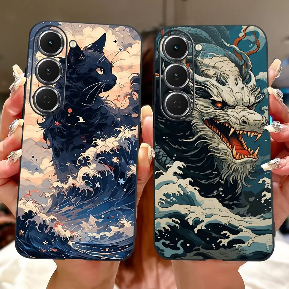 Cool Dragon Tiger Painted Soft Silicone TPU Phone Case for Tecno Spark 40 Series