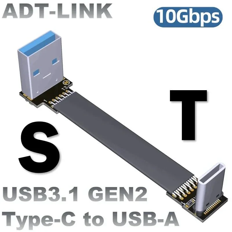 ADT-Link USB 3.0 Extension Cable - Type A Male To Female Flat Ribbon 5cm FPC