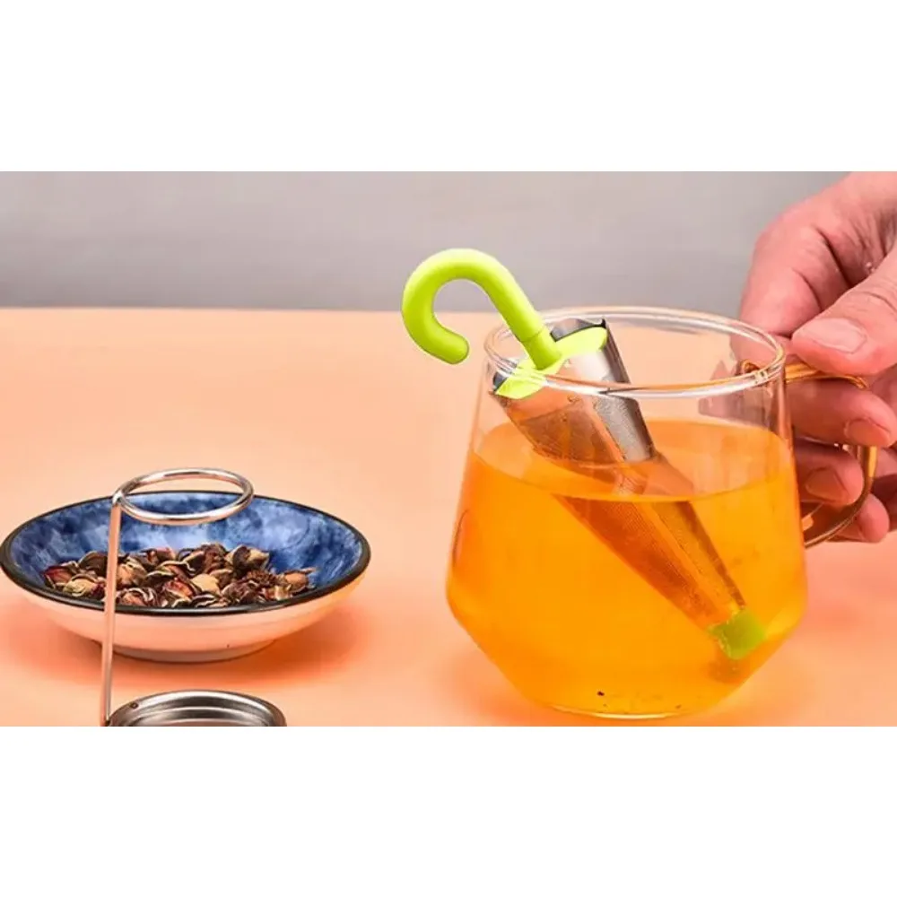 1PC Cute Umbrella Tea Infuser-Stainless Steel Loose Leaf Tea Strainer Handy Kitchen Accessories for Lovers Easy to Use&Clean