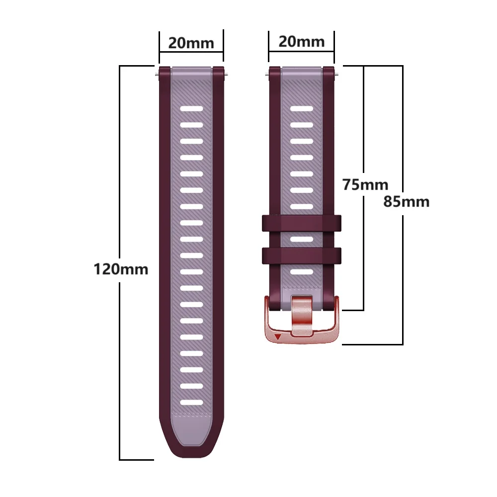 Versatile Silicone Watchband - 20mm Strap Replacement Bracelet