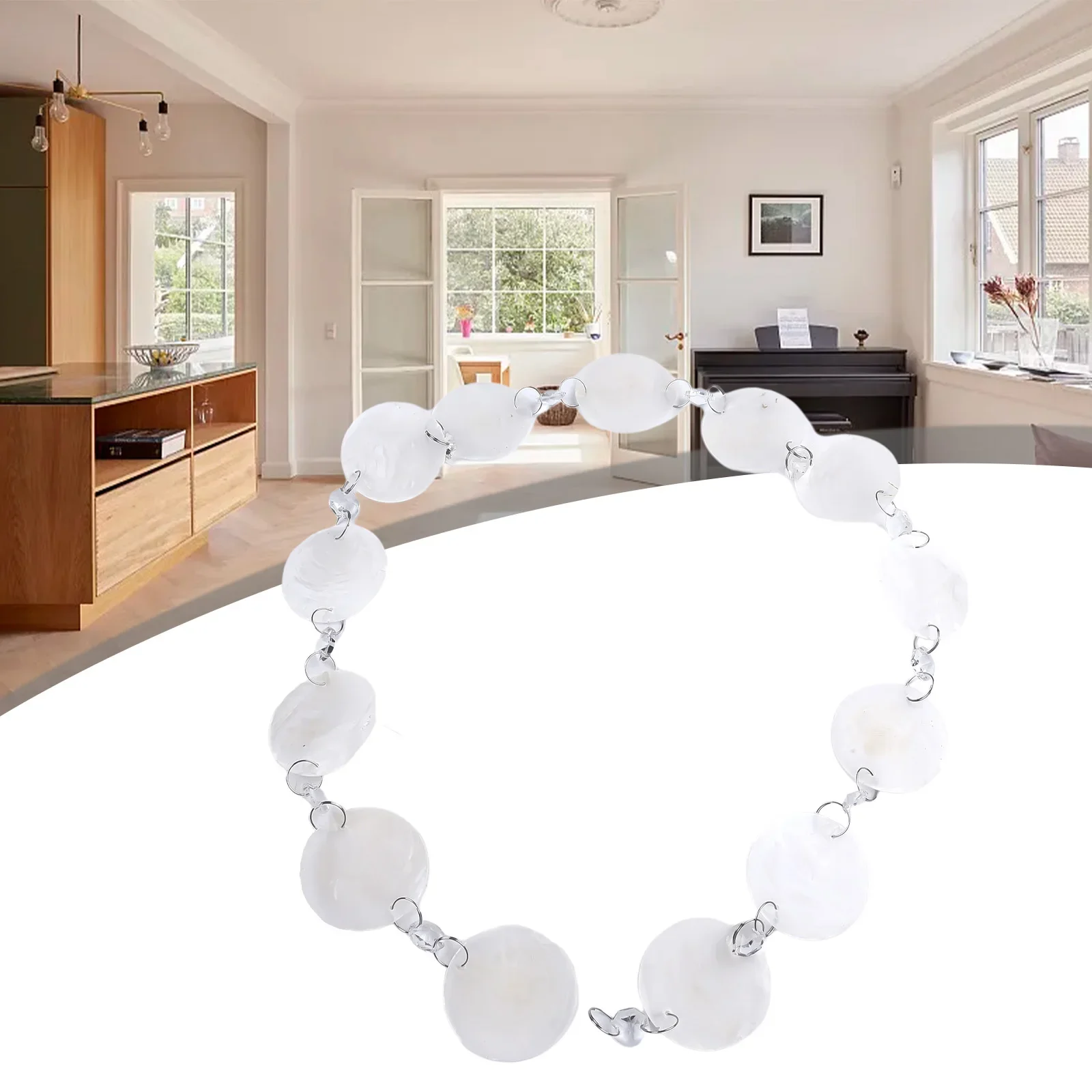 

Hanging Crystal Curtain Home Pendant Shell String Wedding 1meter Beads DIY Decoration Door Bedroom Living Room