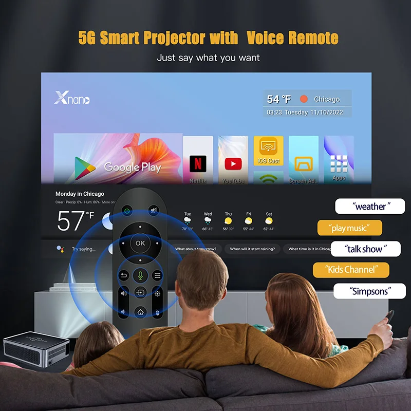 Xnano X1 Pro Portable Projector 4K 8K Full HD 1080P WiFi LED Video Beam Projector Android BT5.0 Home Theater Chrismas LED Light