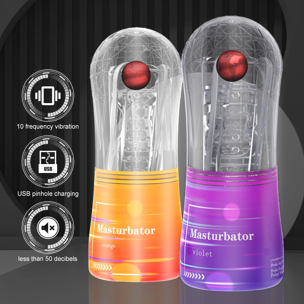 Silicone Masturbazione Tazza Esercizio di resistenza Vibrazione Masturbatore maschile Figa tascabile Giocattoli del sesso per uomini adulti_voghion.com