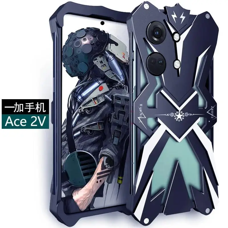 

Hot Metal Steel Machinery Heavy Aluminum Armor Case For Oneplus ACE 2V / ACE Racing / ACE Pro Cases Cover Bumper Coque