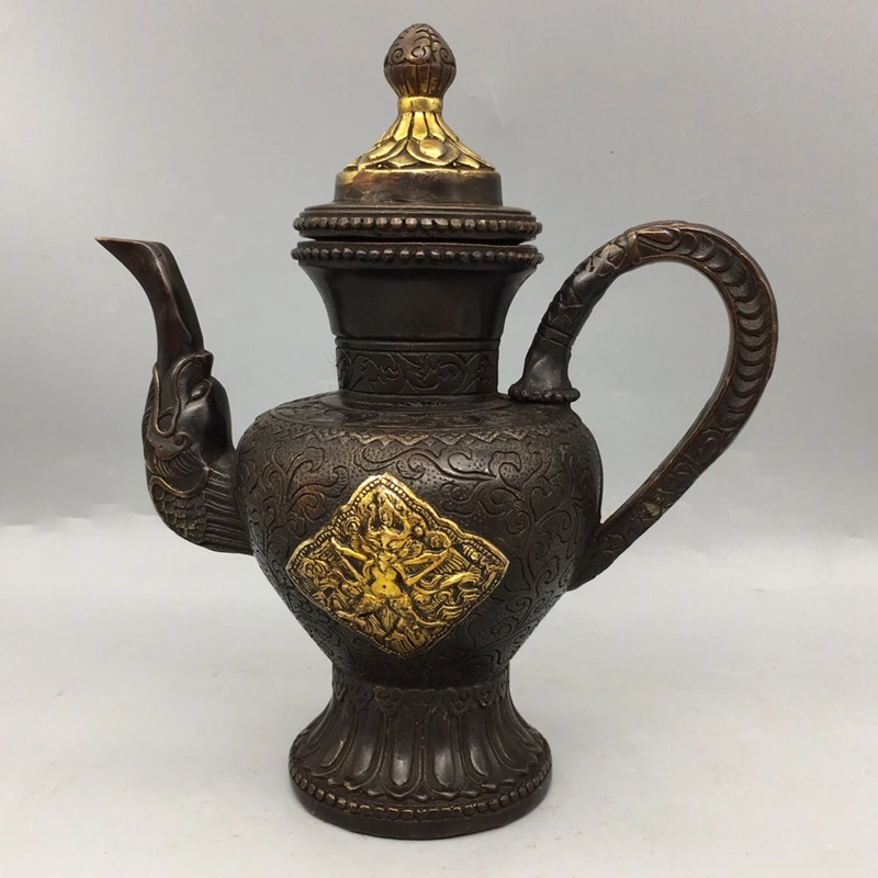 

New Antique Bronze Ware Boutique Gilded Old Copper Pot Antique Home Pure Copper Water Pot Tea Pot Wine Pot