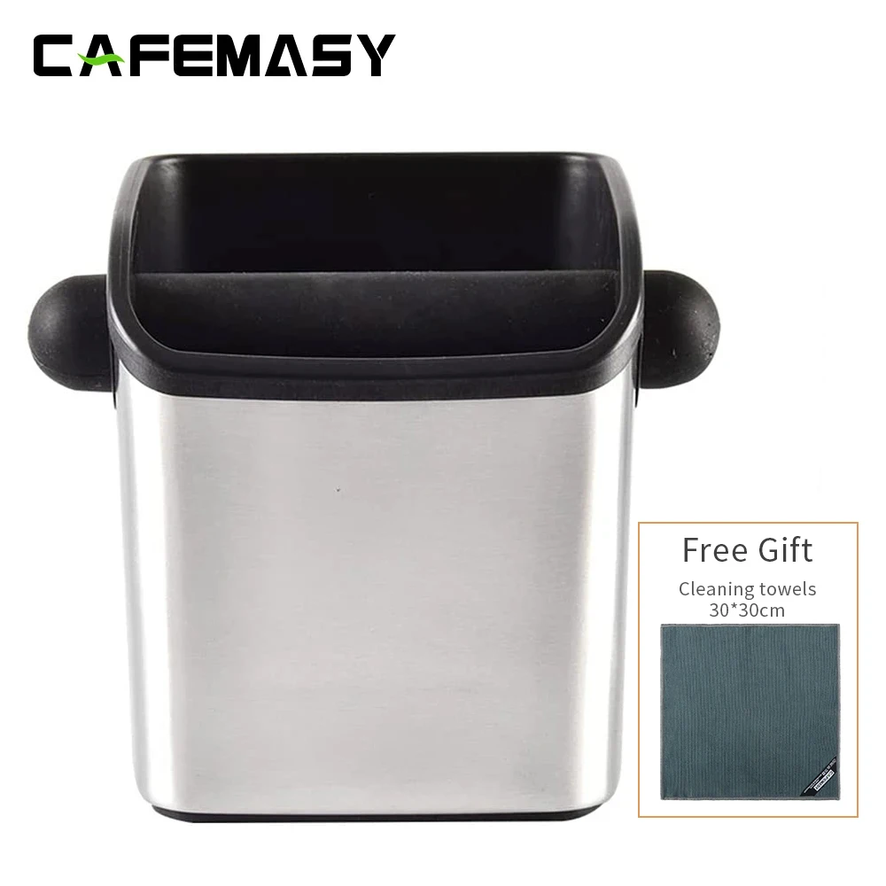 

Knock Box for Espresso Coffee Grounds Stainless Steel Anti Slip Coffee Grind Dump Bin Barista Household Tools Cafe Accessories