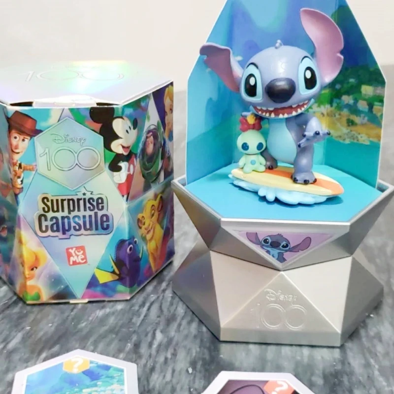 Genuine Disney Blind Box Figurine 100Th Anniversary Surprise Mystery Box Mickey Donald Duck Stitch Birthday Ornament Gifts