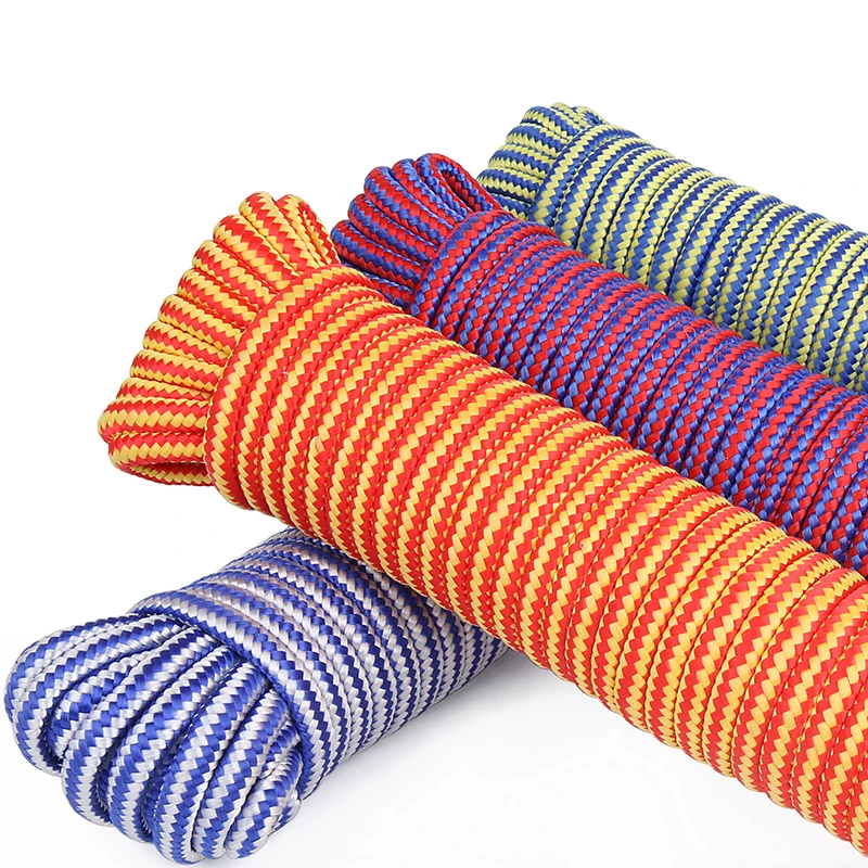 6mmx15m PP Diamond Braided Rope Polypropylene Rope for Outdoor Camping Clothesline polypropylene rope