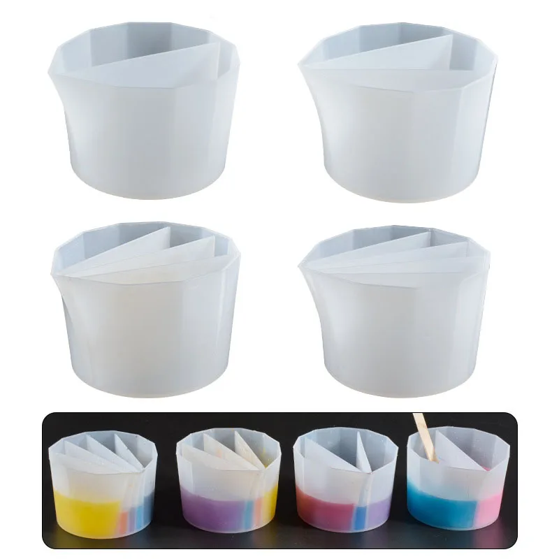 Pour Split Cup Silicone Epoxy Mix For Paint Pouring Cups DIY Acrylic Paint Resin Mold Fluid Art Split Cups Jewelry Making Tools