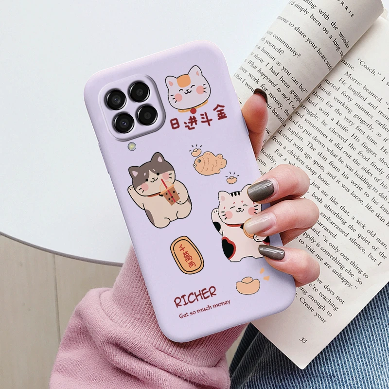 Cute Painted Soft Cover Cartoon Cat & Sunflower TPU Case