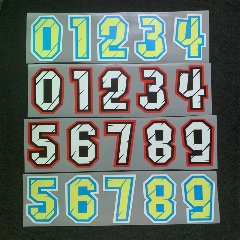 

10Pcs Number 0-9 Racing Numbers Stickers 0123456789 Helmet Vinyl Decals Motorcycle Accessories Stickers Car Styling Decals 5cm