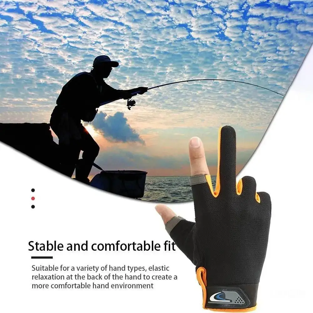 Fishing Gloves Sun Protection Anti-slip Two-finger Bicycle Riding