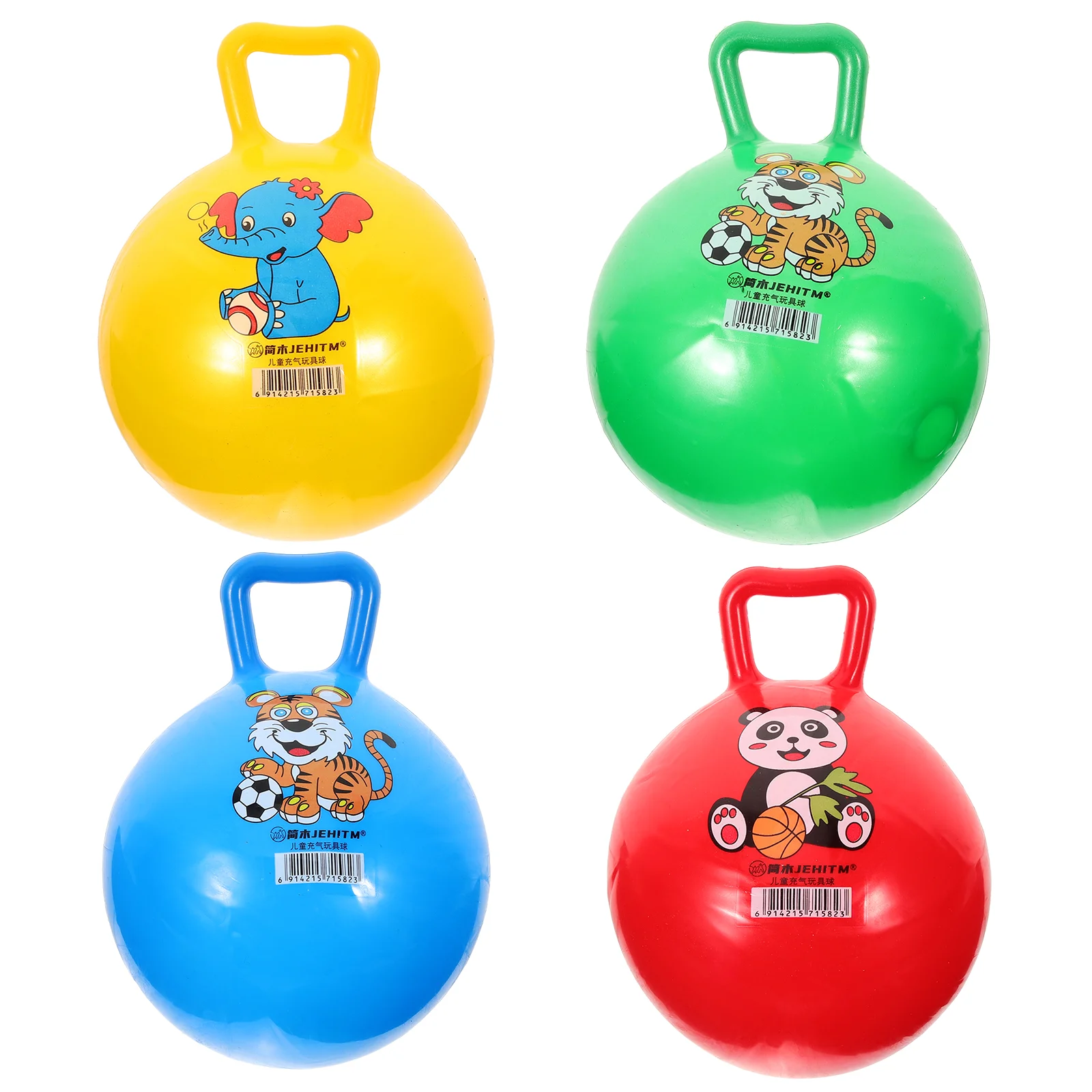 

Toyandona Ball Children 4Pcs Hopper Jumping Bouncing Exercise Toy Color Animal Fitness Children Inflatable Pattern Balls