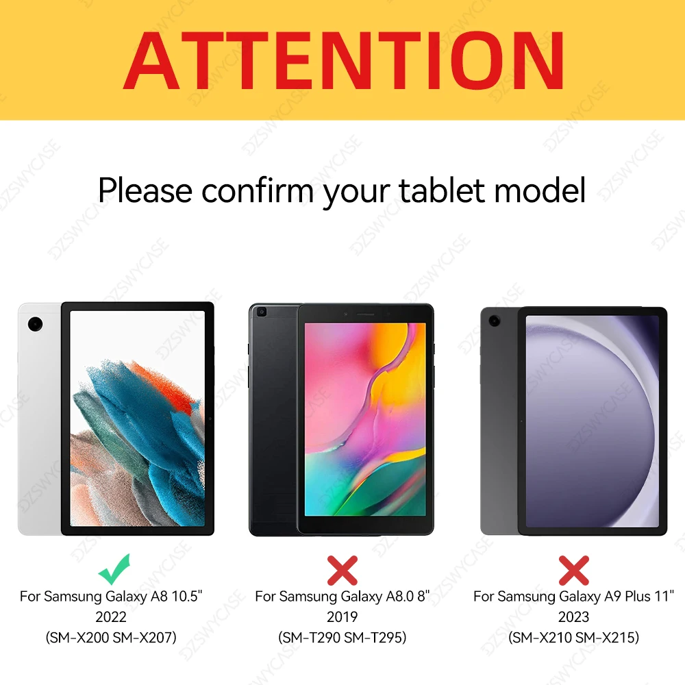 Lightweight Transparent Tablet Case with Pencil Holder and 360° Rotating Stand