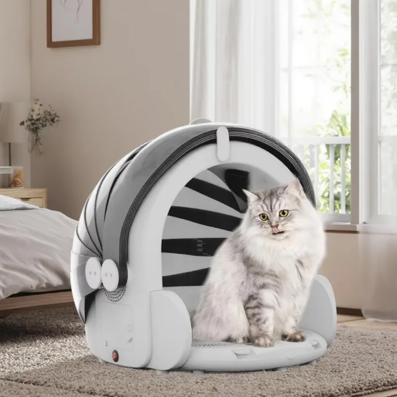 Foldable Cat Dryer Box with High-speed Fan Temperature Control 4-speed Automatic Pet Dryer Box Pet Grooming Tool