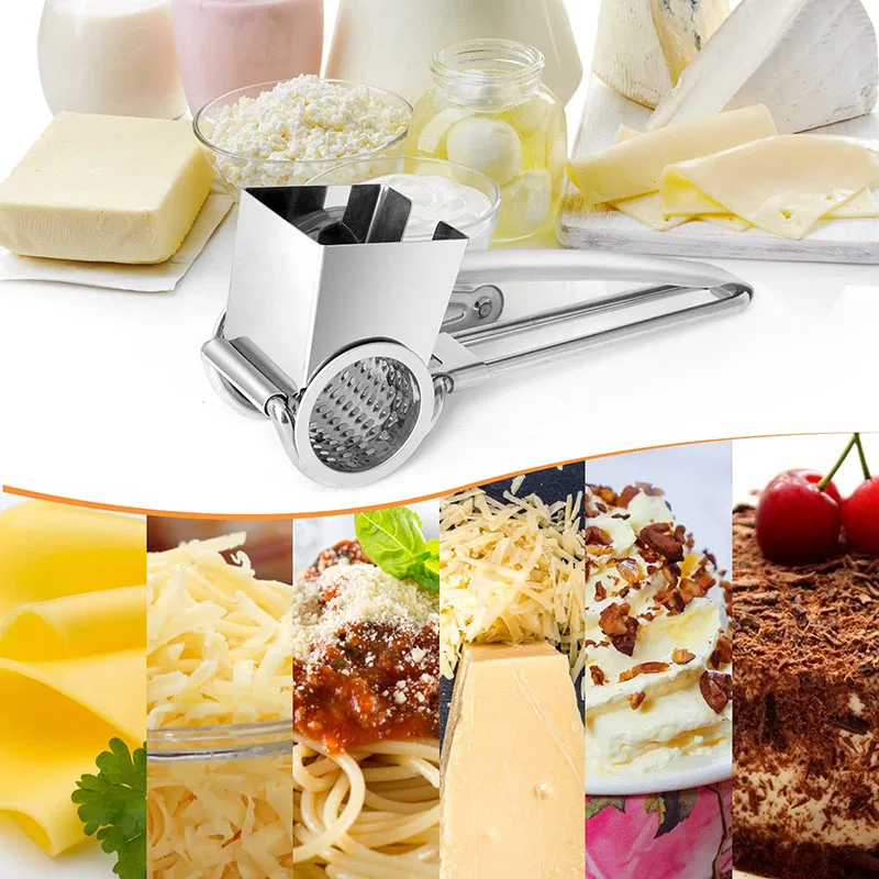 1/2/3/4 Drums Blades Rotary Cheese Grater Stainless Steel Cheese Cutter Slicer  Cheese Shredder Butter Nut Cutter Kitchen Gadgets - AliExpress