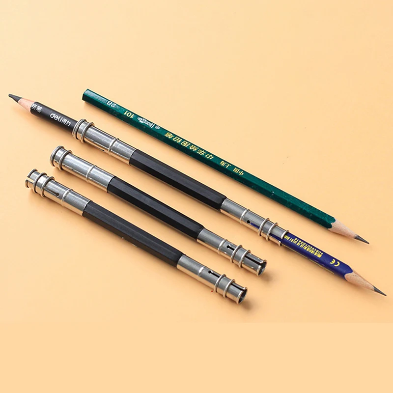 Adjustable Dual Head Pencil Extender Holder Sketch School Office Art Write Tool pencil extender holder