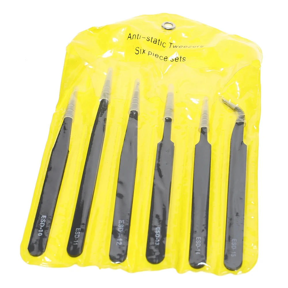 Tweezer Tool, Precision Tweezers, ESD Anti Static Tweezers, Phone Repair Tweezers 6pcs Anti-static ESD Stainless Steel Tweezers 1mm Maintenance Tools