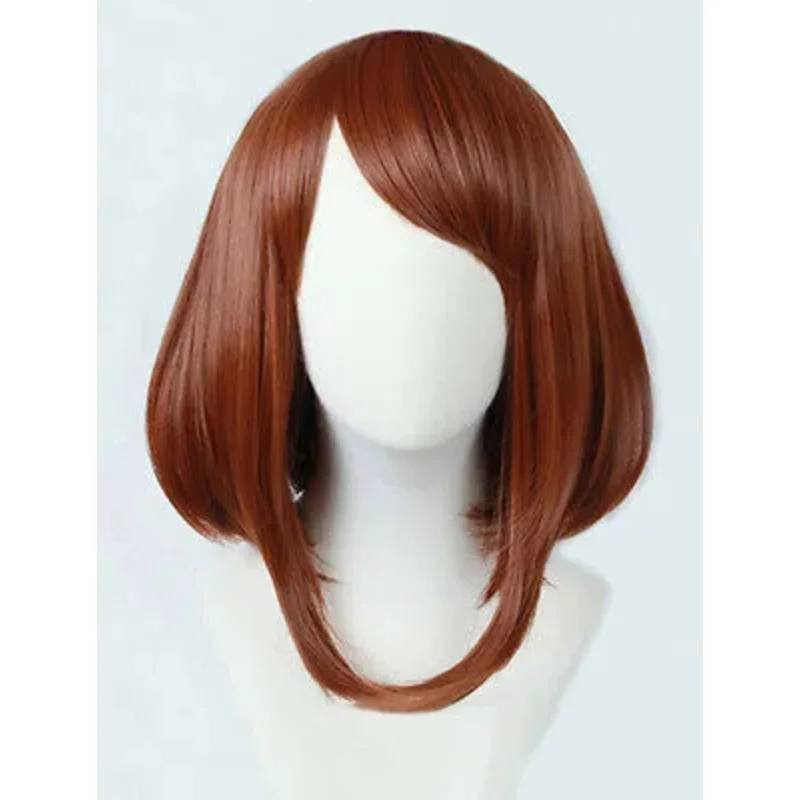 Anime My Hero Academia Ochako Uraraka 짧은 갈색 보보 코스..