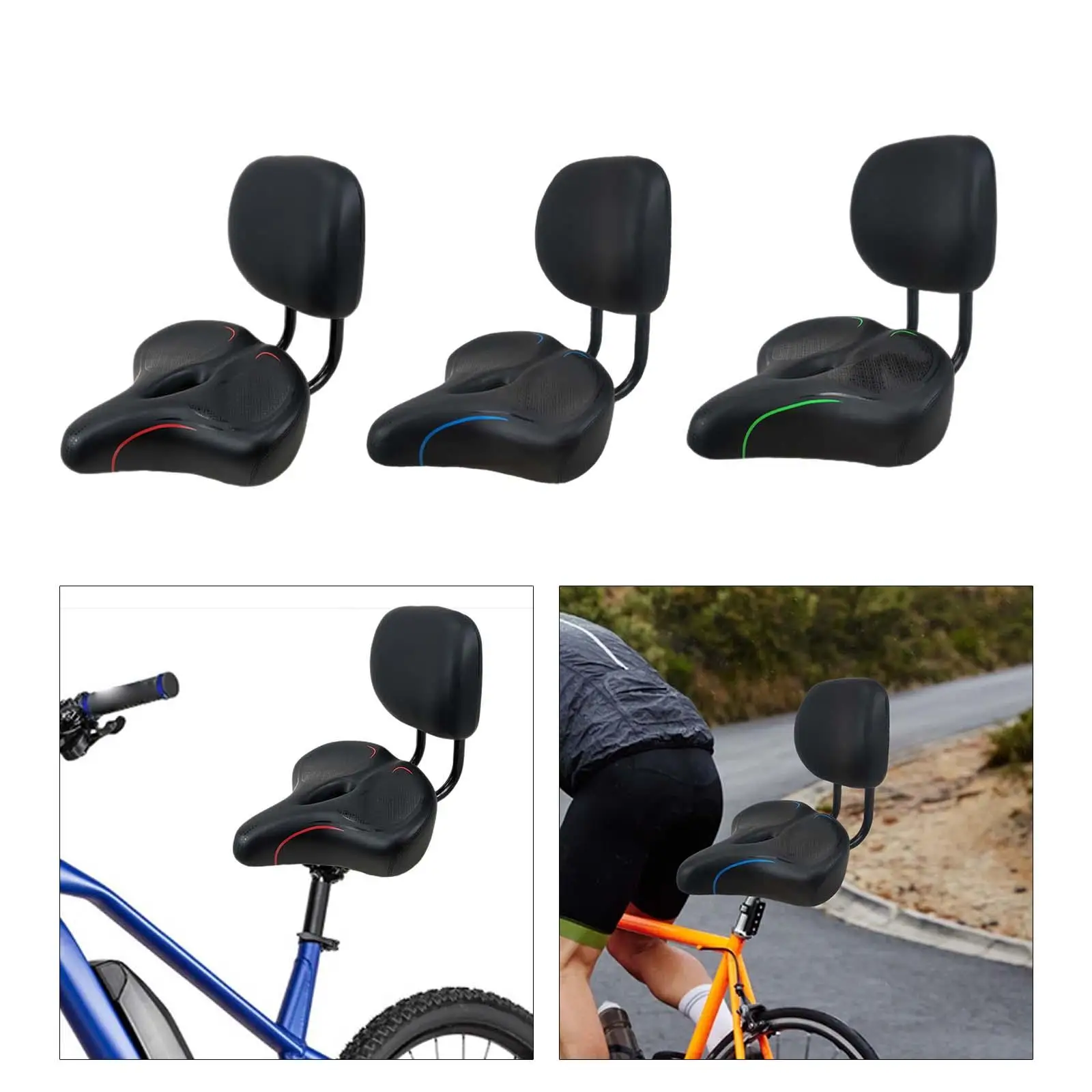 Bicycle Saddle Heavy Duty Exercise Bike Seat Cushion Bike Seat with Backrest