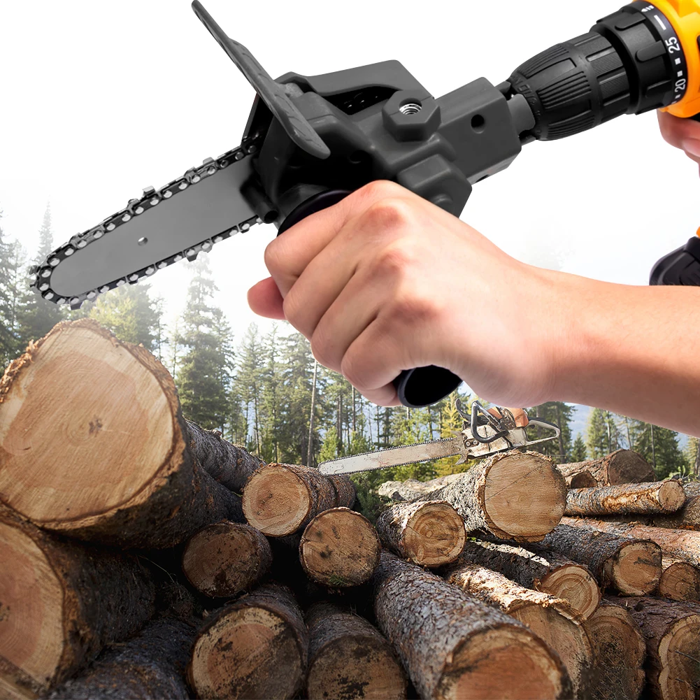 6 palec elektrický vrtačka konvertor pro prořezávání připojení elektrický vrtačka modifikovaná na elektrický motorová pila nářadí chainsaws příslušenství