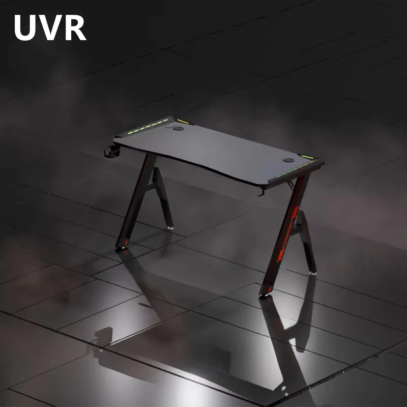 UVR E-sports Desk Desktop Computer Desk with RGB Lights Furniture for Home Office