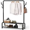 Garment Rack with Storage Shelves and Coat/Hat Hanging Hooks 1