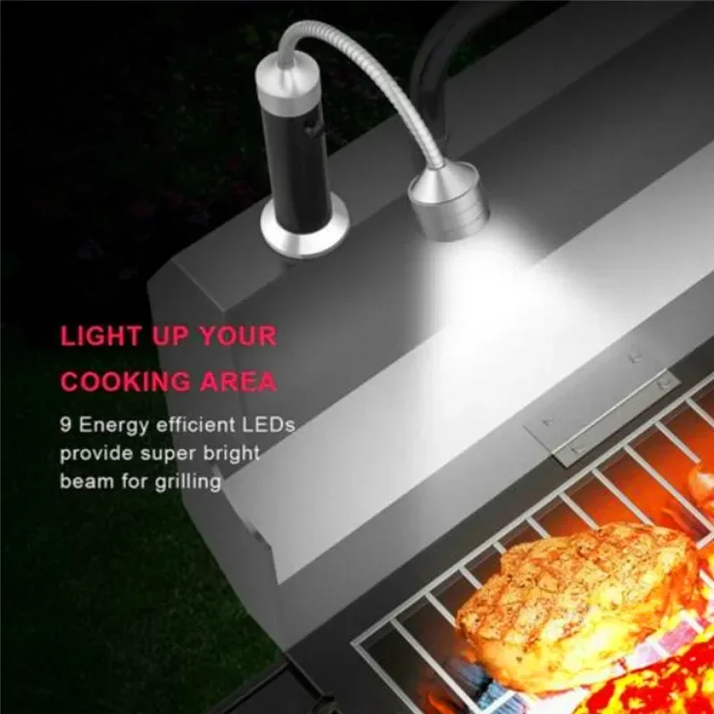 9 Leds Flashlight BBQ Grill Light Outdoor Super Bright Magnetic Base 360 Degree Barbecue Lights Soft Tube Torch Lighting Lamp