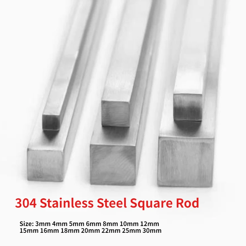 Square Rod Size 304 Stainless Steel Square Rod 3mm 4mm 5mm 6mm 8mm 10mm 12mm 15mm-30mm ...