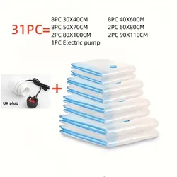 Space - Saving Vacuum Storage Bags with Compression Seal (Package 31  UK  X)