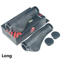 Non-Slip Soft Rubber Bicycle Handlebar Grips with Aluminum Locking Ends (2 long)