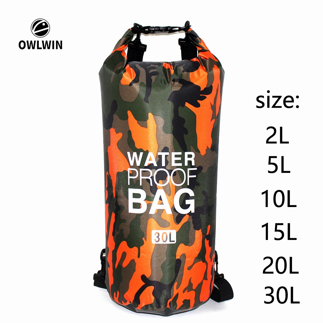 

2L-30L Waterproof Swimming Bag Dry Sack Camouflage Colors Fishing Boating Kayaking Storage Drifting Rafting Bag 2L 5L 10L 15L