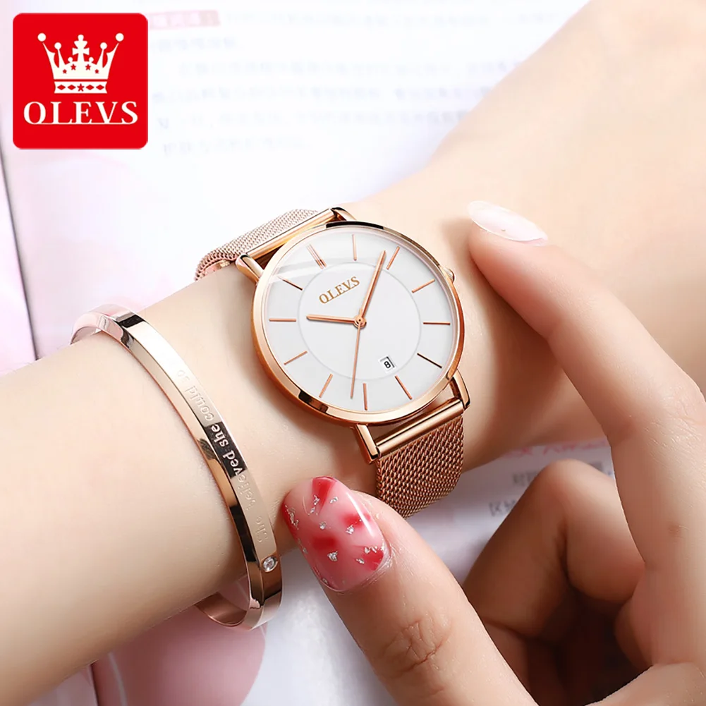 OLEVS Ultra thin Dial Women's Watches Japanese