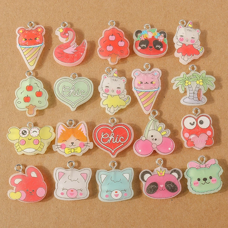 15 Stück Harzmischung Obst Charms Apfel Kirsche Zitrone Charms Anhänger für Schmuckherstellung Ohrringe Halskette DIY Zubehör Zubehör – Detail 17