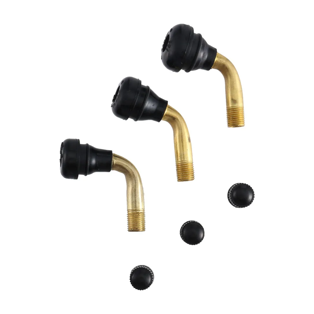 Motorcycle tubeless bent tire valve stem brass 90 degree PVR50 60 70
