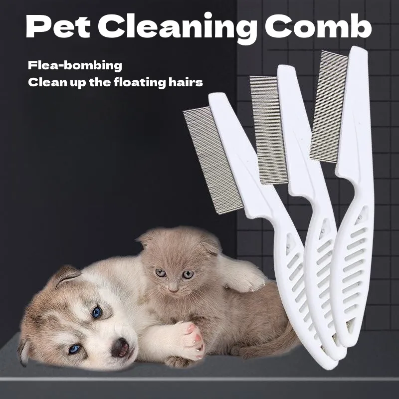 

Pet Hair Shedding Comb Pet Cleaning Comb Dog Cat Flea Comb Steel Needle Comb Encrypted Flea and Tick Removal Comb Pet Supplies
