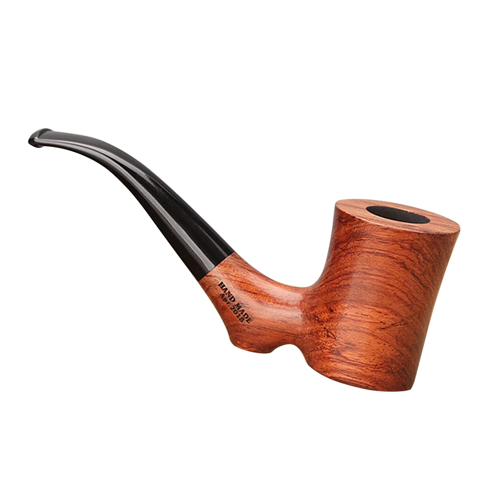 JIBILL sandalwood pipe with clean kit sandalwood pipe gift curved handle 9mm channel solid wood bowl acrylic handle smoking accessories tobacco pipe tobacco smoking accessories herb smoking pipe smoking pipe