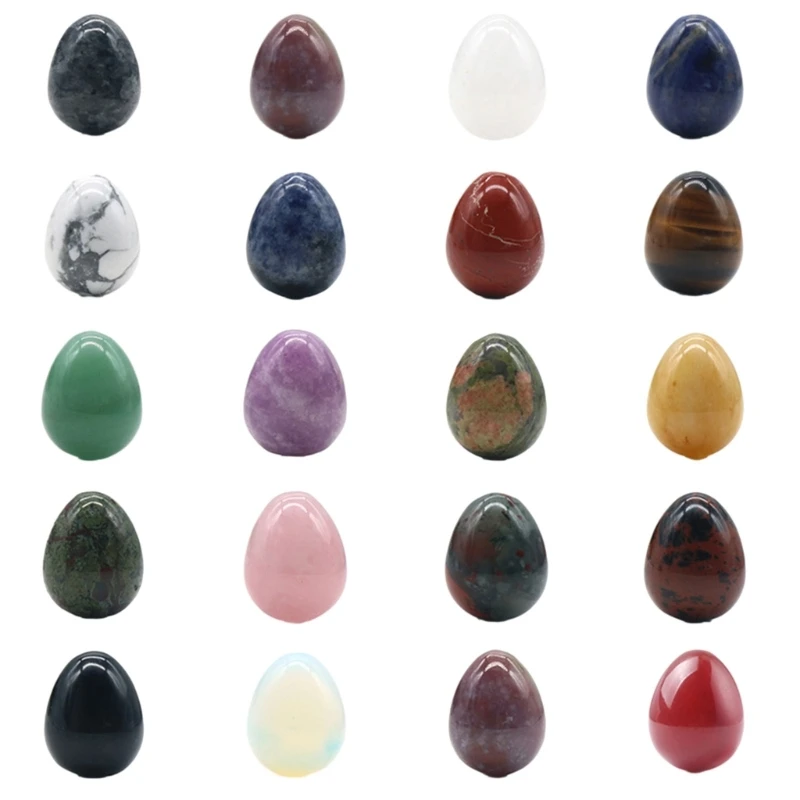 

20pcs Polished Mineral Stones Eggs Mini Tumbled Stone Set Easter Eggs Decorations